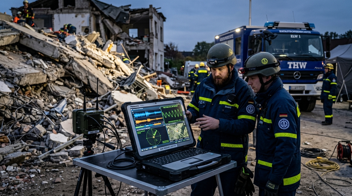 KALYPSO SAR & CSI Trümmerpeilung und Durch-die-Wand-Vitaldaten-Radar im THW- und Rettungseinsatz